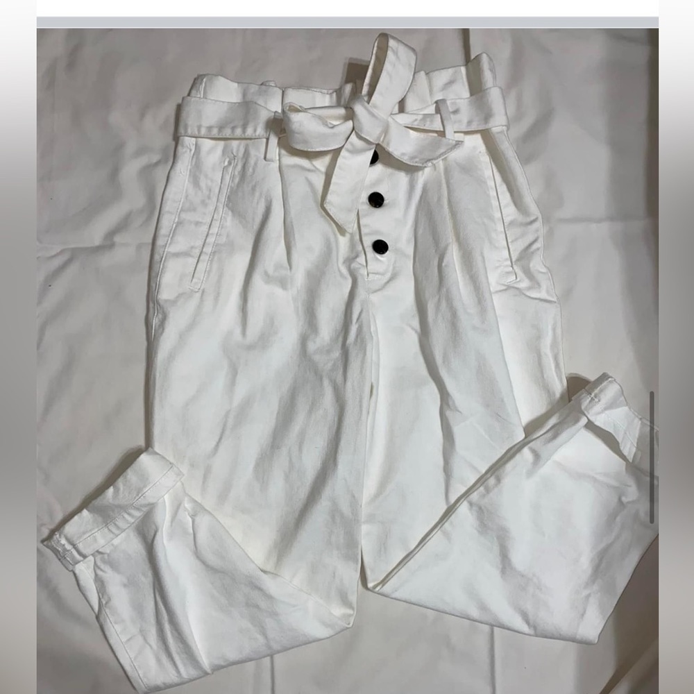 White Paperbag jeans